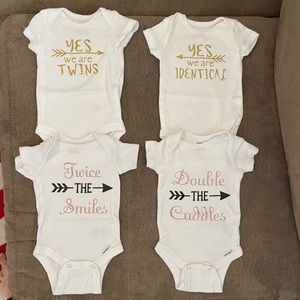 Twin Onesies. Newborn